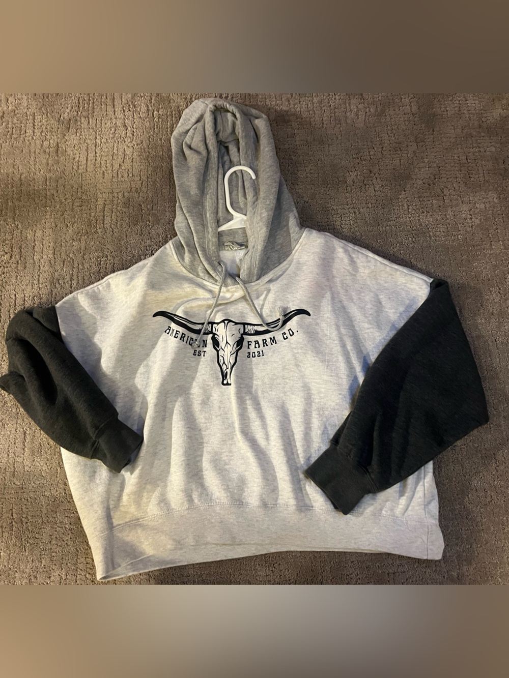 American Farm Co. Two-Tone Gray Hoodie